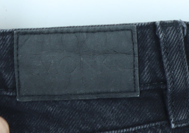 Monki Women's Black 26 Wide-Leg Jeans