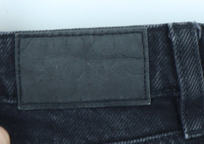 Monki Women's Black 26 Wide-Leg Jeans