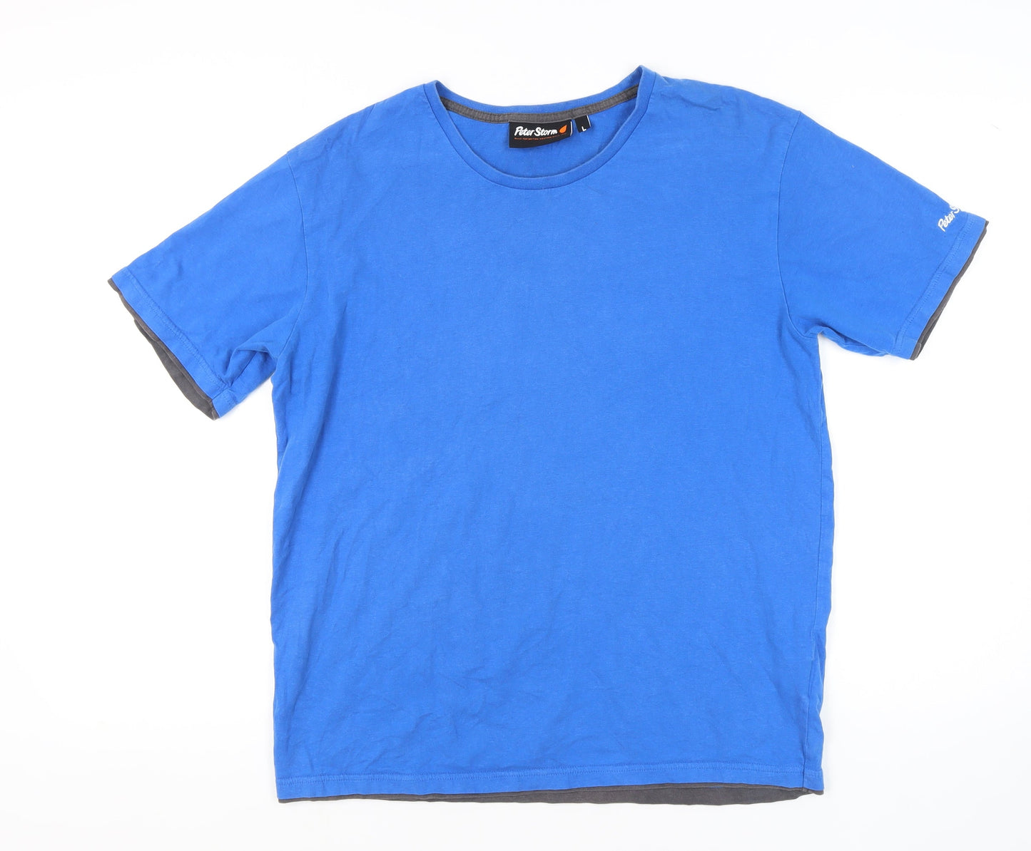 Peter Storm Men's Blue Cotton Crew Neck T-Shirt L