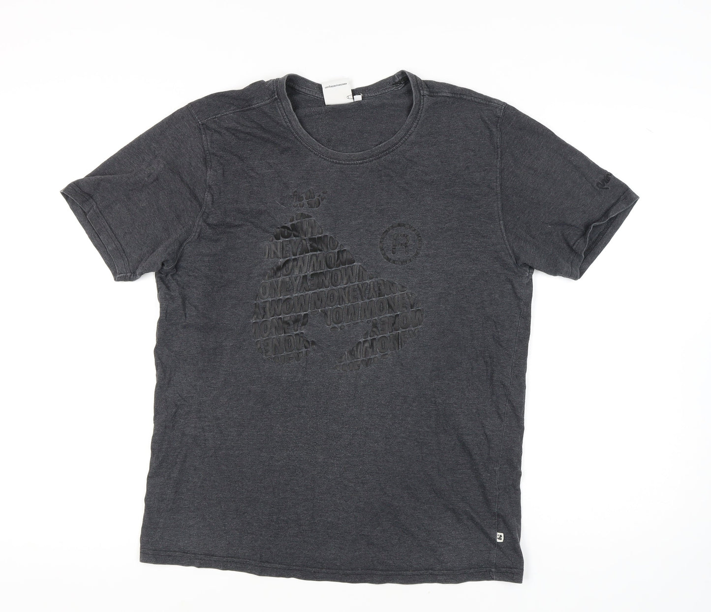 Money Men's XL Black Cotton Crew Neck T-Shirt