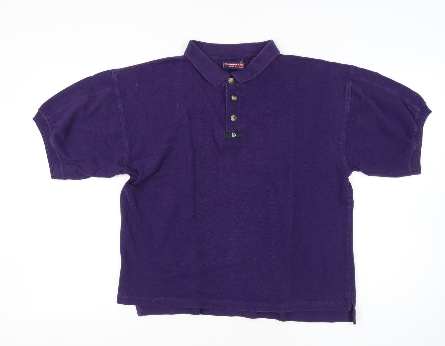 Donnay Men's Purple Cotton Polo Shirt Large