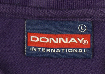Donnay Men's Purple Cotton Polo Shirt Large