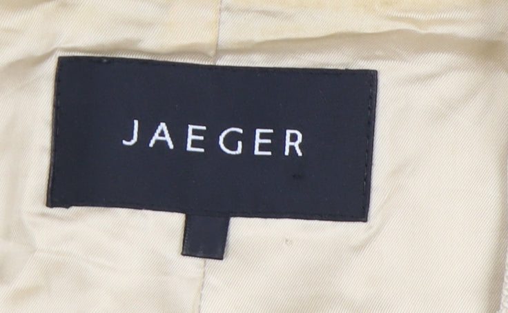 Jaeger Women's Beige Silk Wool Suit Jacket Size 16