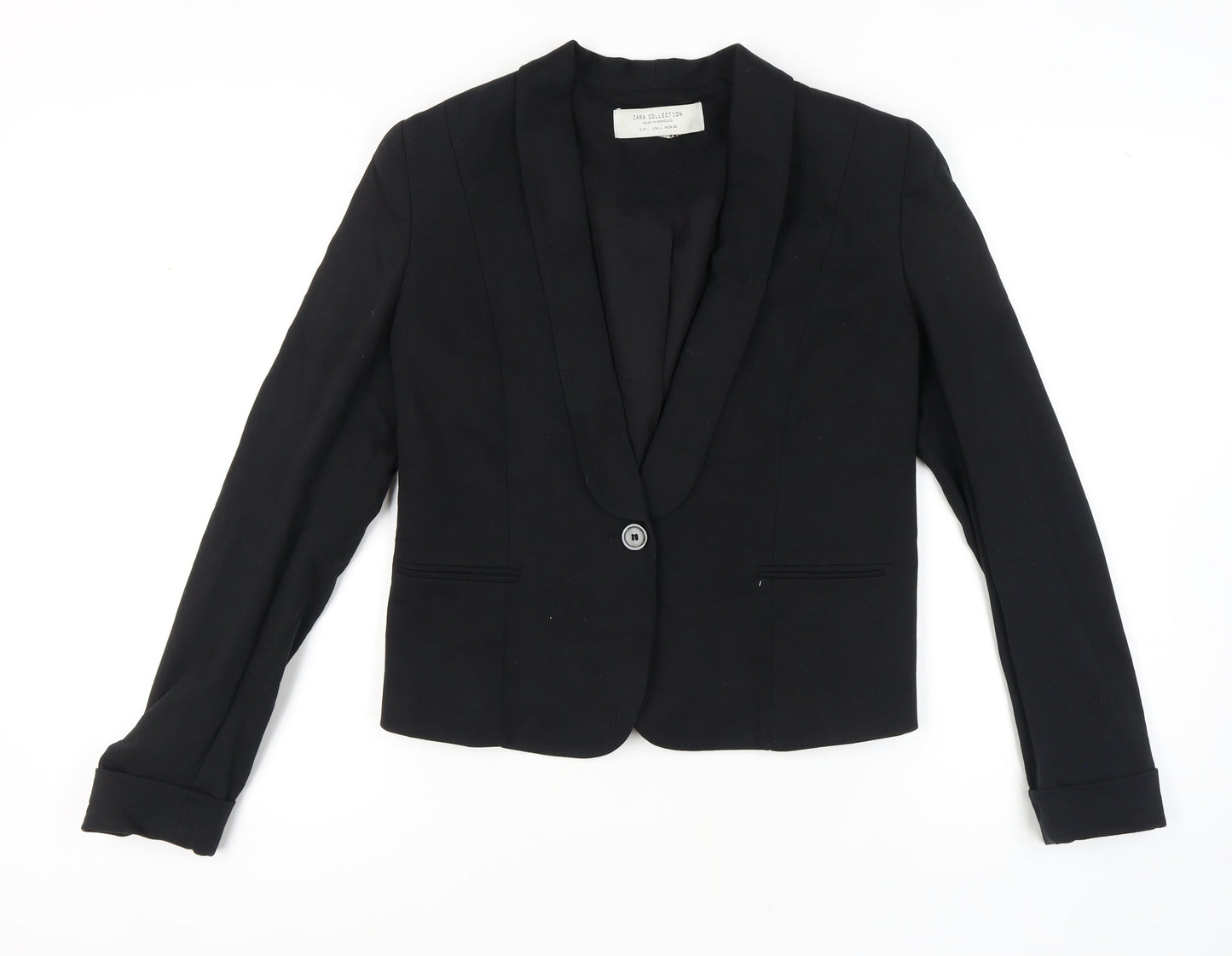 Zara Women's Black L Blazer, Slim Fit, Workwear