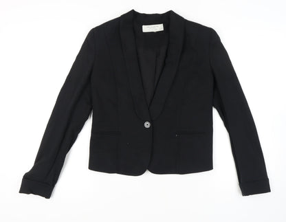 Zara Women's Black L Blazer, Slim Fit, Workwear