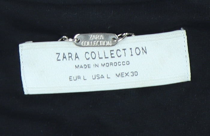 Zara Women's Black L Blazer, Slim Fit, Workwear