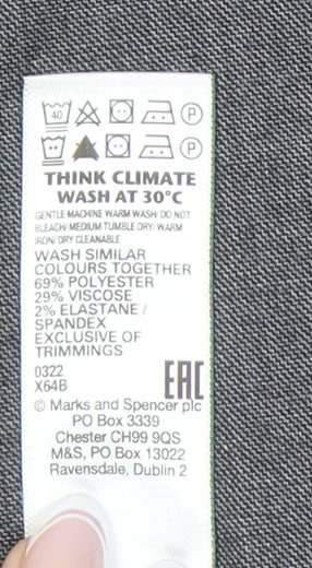 Marks and Spencer Men's Grey Regular Fit Trousers