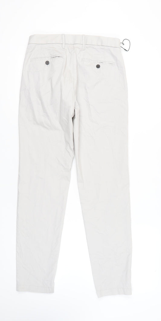 Marks and Spencer Men's Beige Regular Fit Trousers