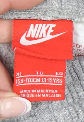Nike Boys Grey Cotton Jogger Trousers XL