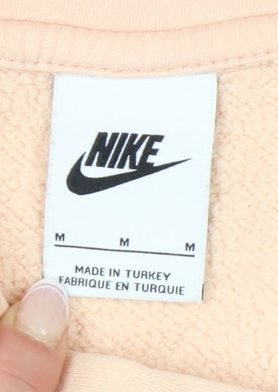 Nike Women's Beige Pullover Hoodie M, Casual Sports Style