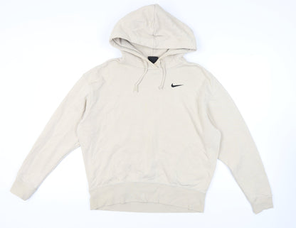 Nike Unisex Beige Hoodie - Small Cotton Blend