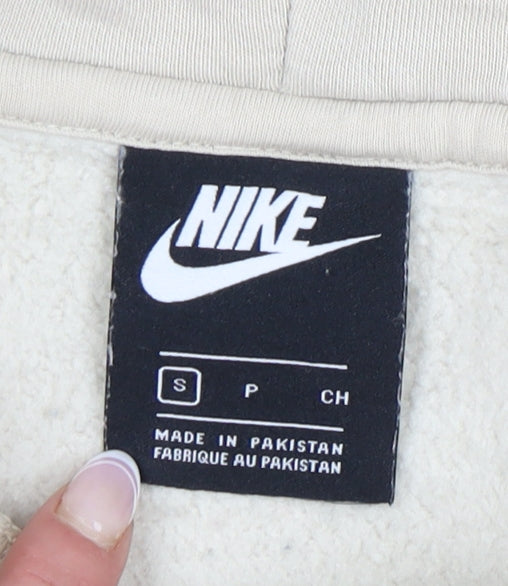 Nike Unisex Beige Hoodie - Small Cotton Blend