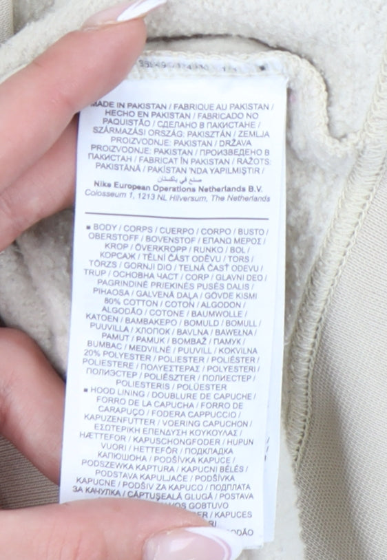 Nike Unisex Beige Hoodie - Small Cotton Blend