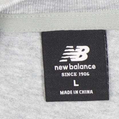New Balance Men's Grey L T-Shirt, Crew Neck