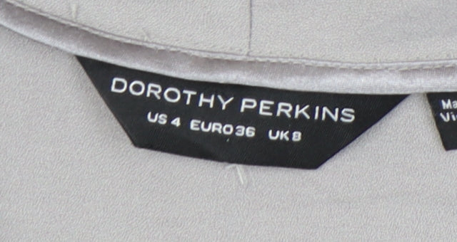 Womens UK Size 8 Dorothy Perkins Grey Overcoat