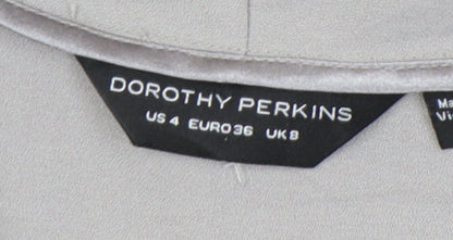 Womens UK Size 8 Dorothy Perkins Grey Overcoat