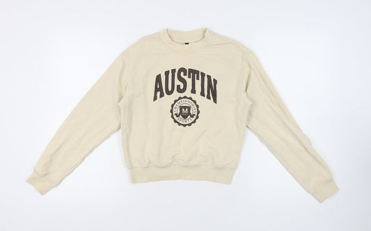 H&M Beige Women's XXS Pullover Sweatshirt