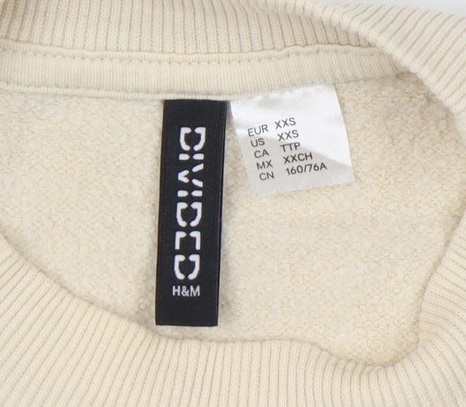 H&M Beige Women's XXS Pullover Sweatshirt