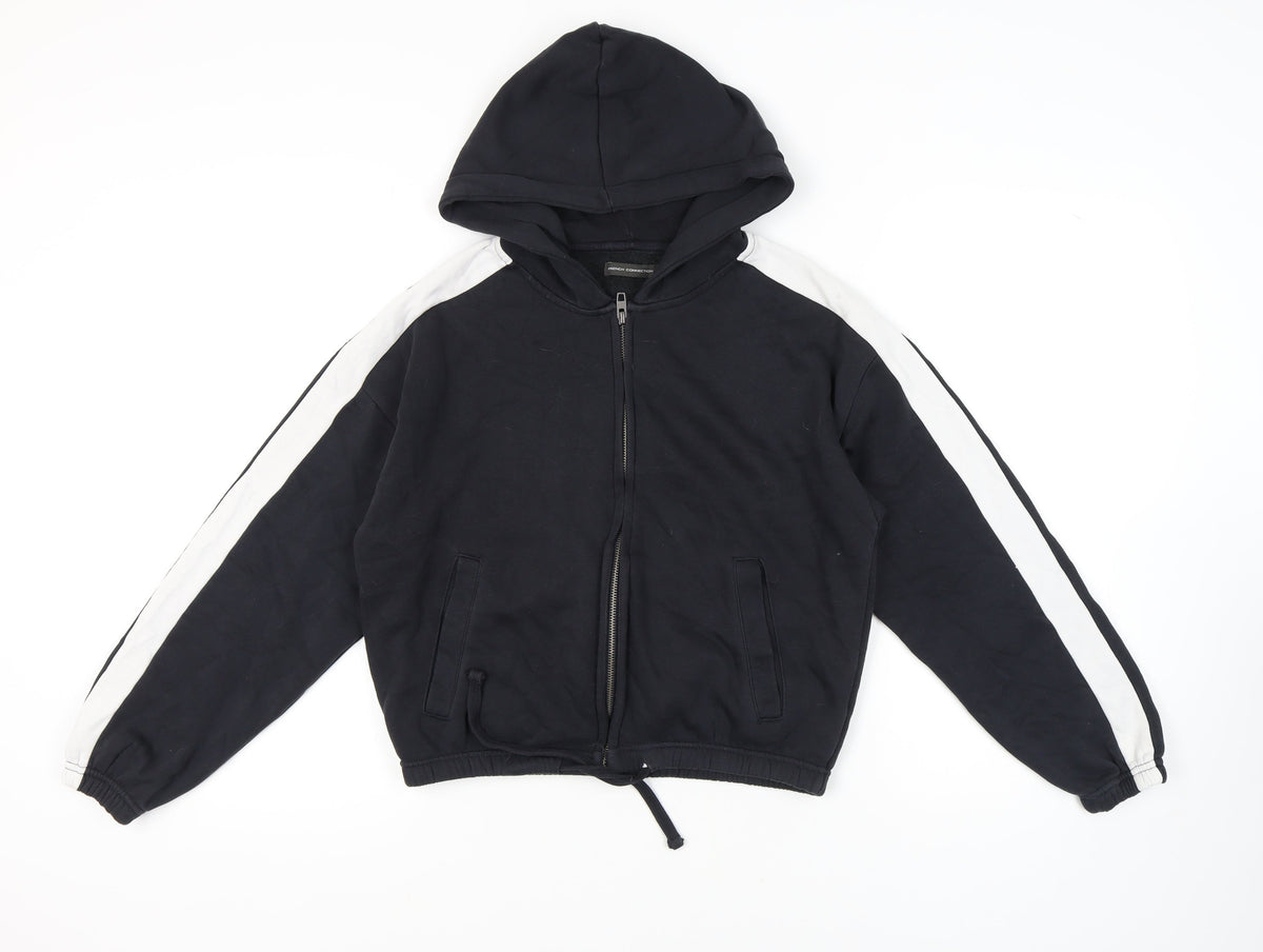 Womens UK Size S French Connection Black Full Zip Hoodie