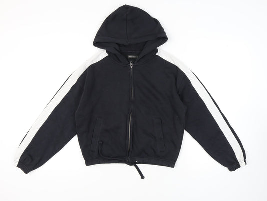 Womens UK Size S French Connection Black Full Zip Hoodie