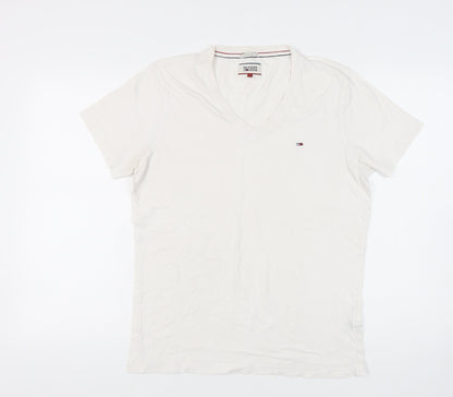 Mens UK Size L Hilfiger Denim White  T-Shirt