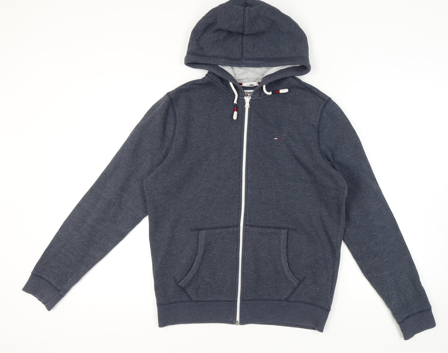 Tommy Jeans Men's Blue Zip Hoodie, Medium, Regular Fit