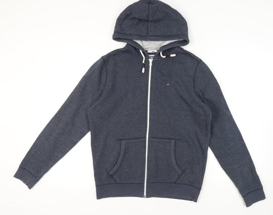 Tommy Jeans Men's Blue Zip Hoodie, Medium, Regular Fit