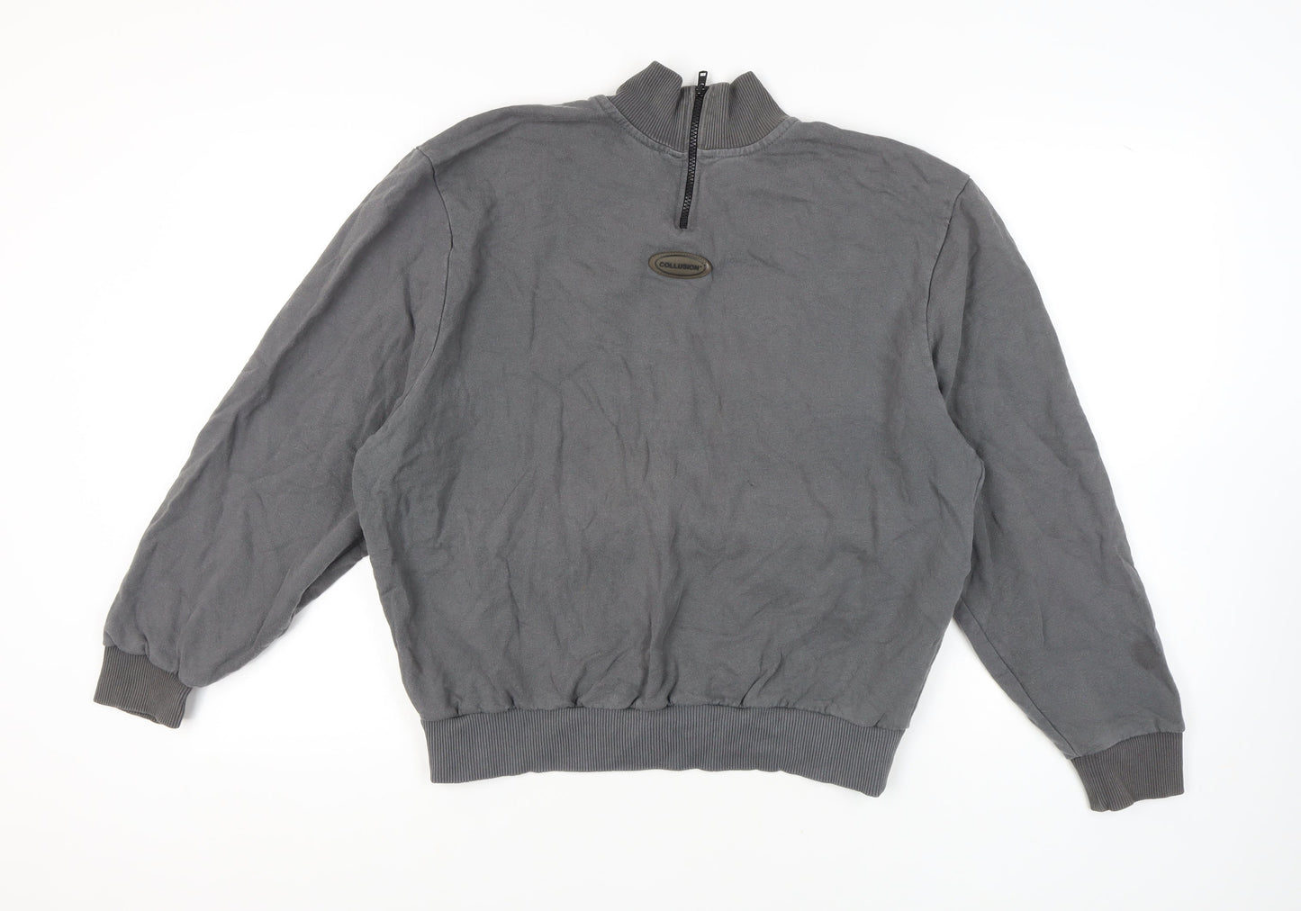 Mens UK Size XL COLLUSION Grey Full Zip Sweatshirt