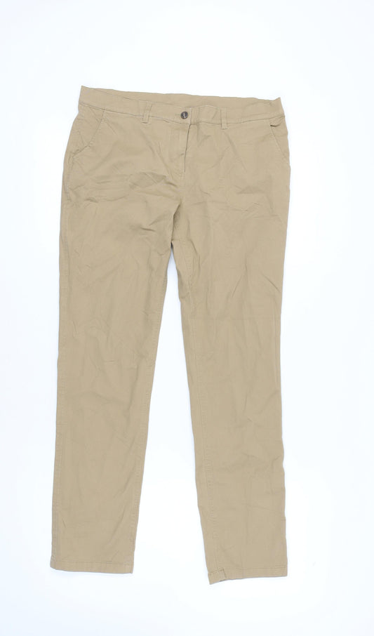 Brook Taverner Women's Beige Chino Trousers Size 12L