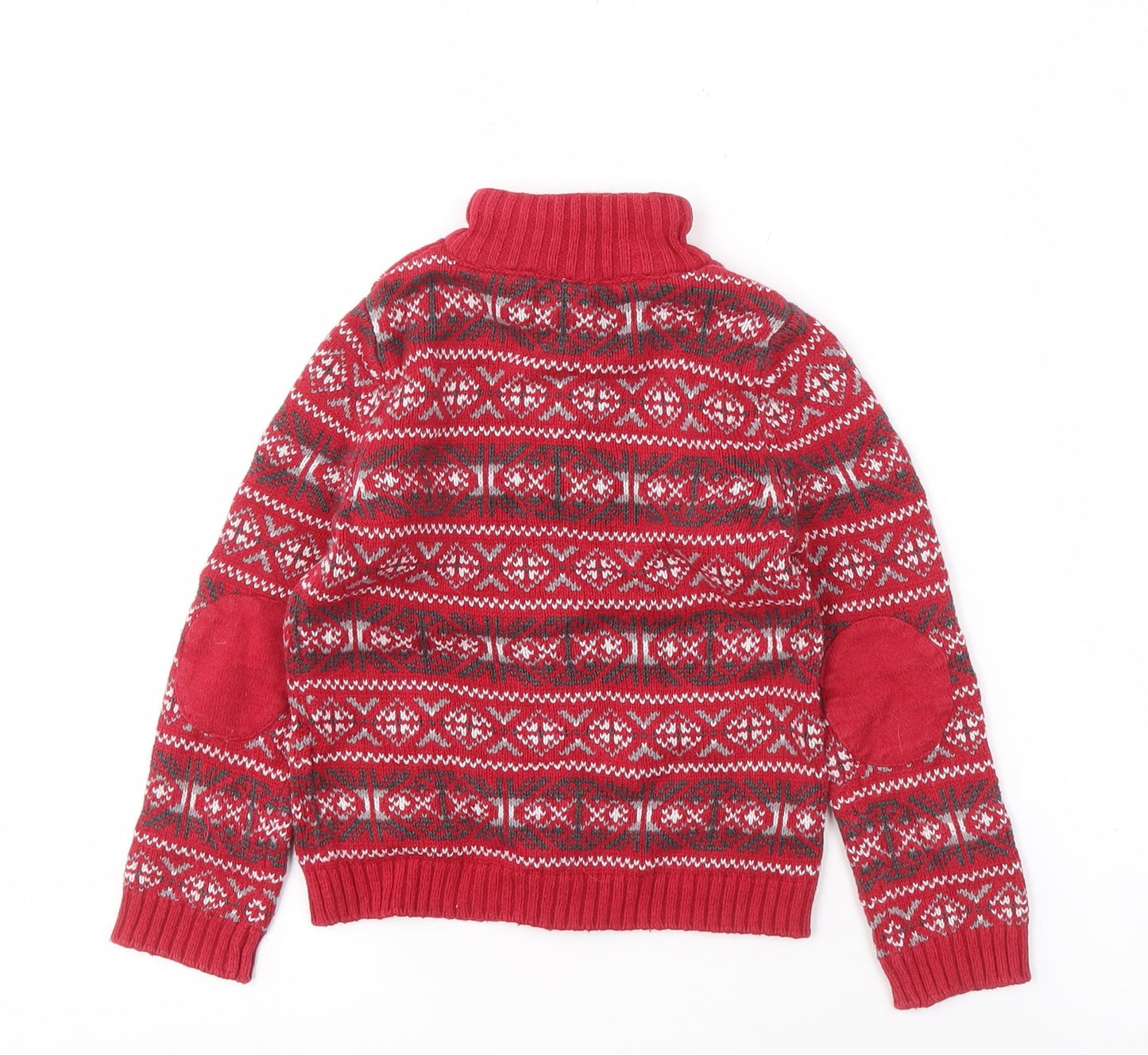 Authentic Baby Boys Red Fair Isle Knit Jumper Size 3-4 Years