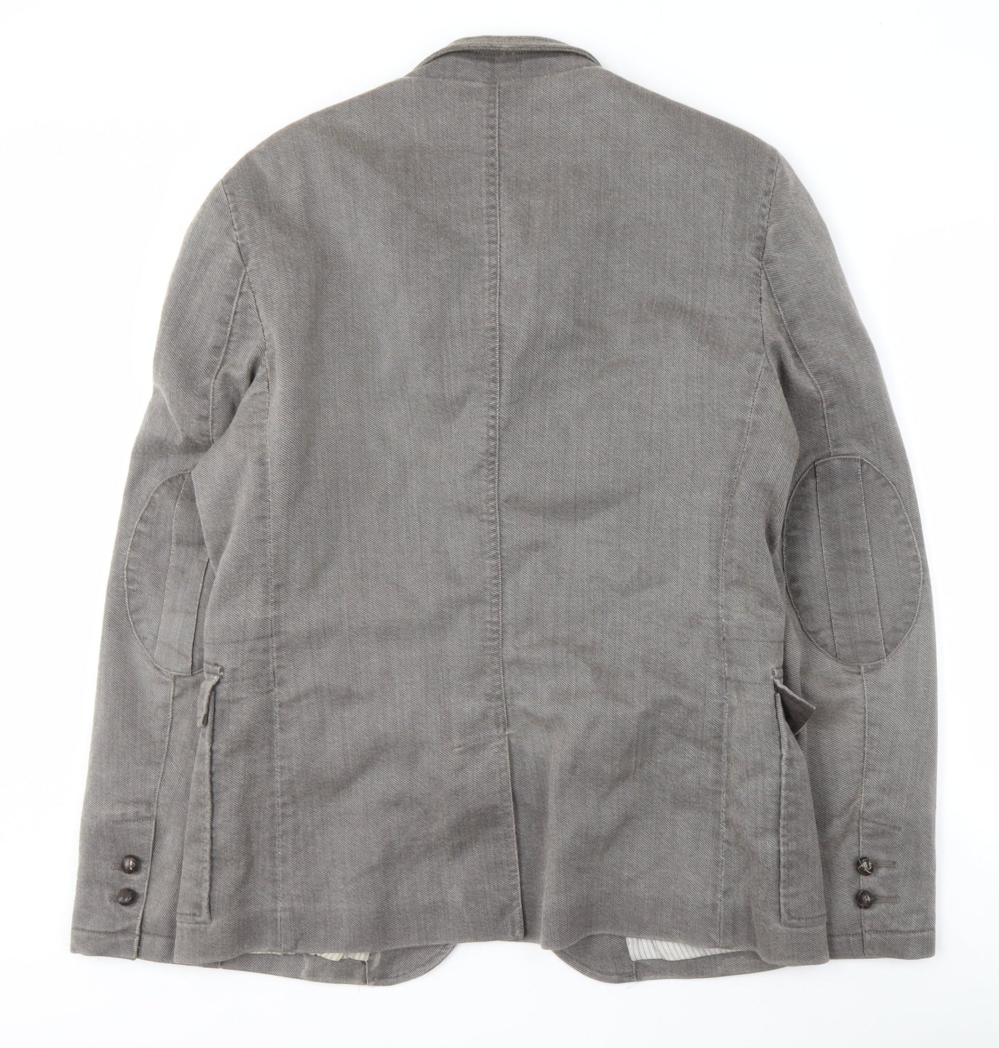 Zara Men's Grey Casual Jacket, Size 42, Stand-Up Collar