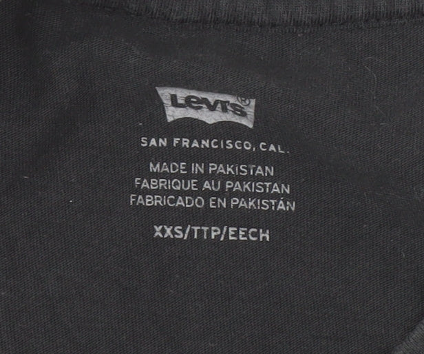 Womens UK Size 2XS Levi's Black  T-Shirt