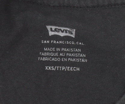 Womens UK Size 2XS Levi's Black  T-Shirt