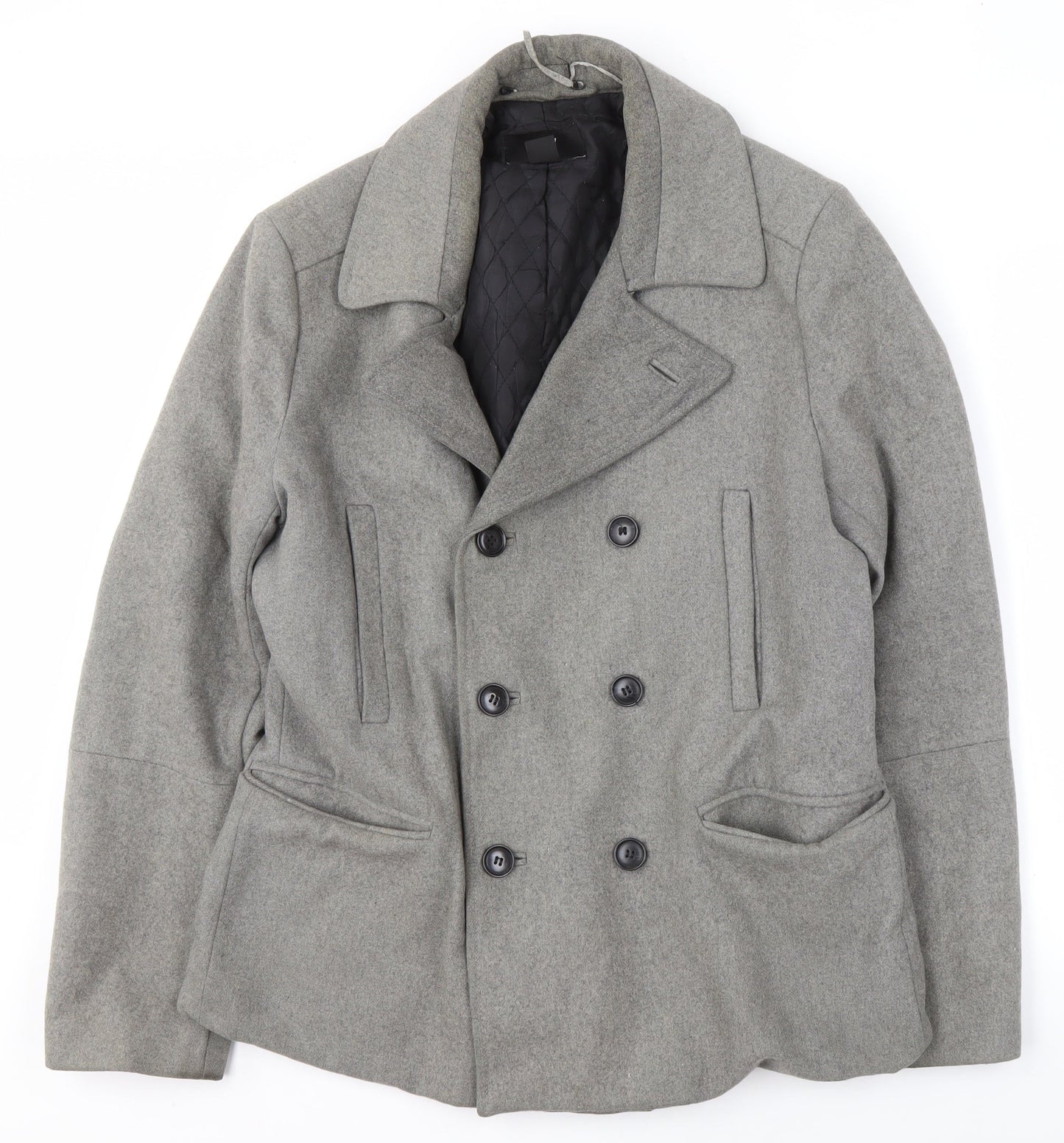 Mens UK Size 38 in H&M Grey Pea Coat