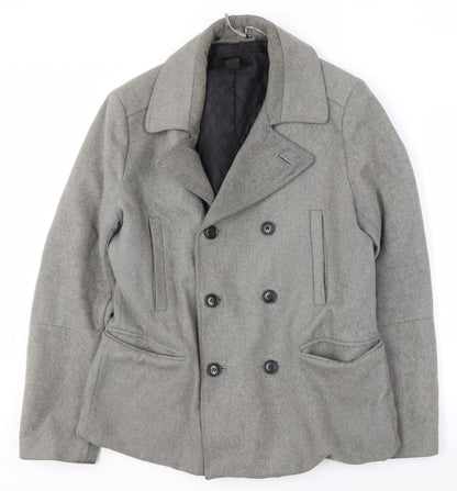 Mens UK Size 38 in H&M Grey Pea Coat