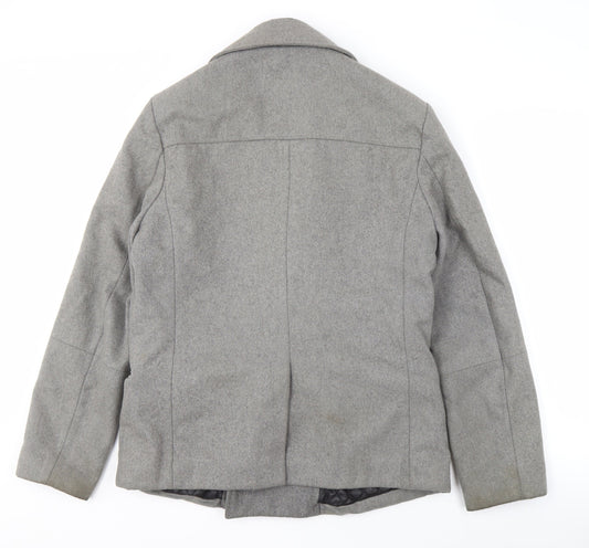 Mens UK Size 38 in H&M Grey Pea Coat