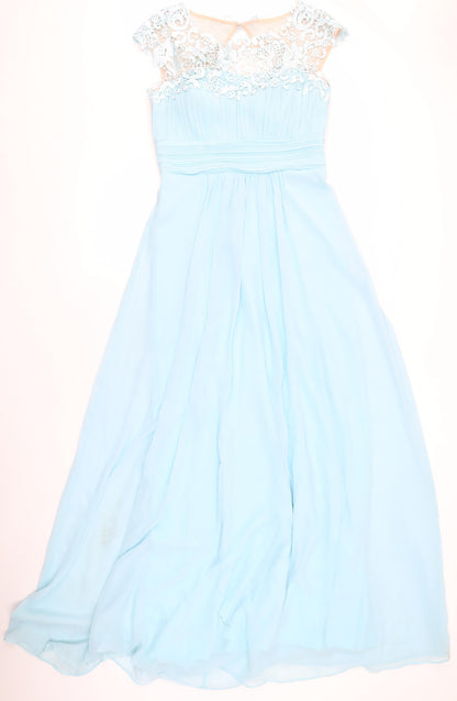 Ever Pretty Women's Long Blue Lace Formal Dress S