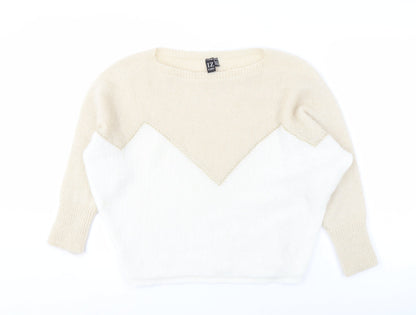 Izabel London Women's Beige Knit Pullover Jumper M