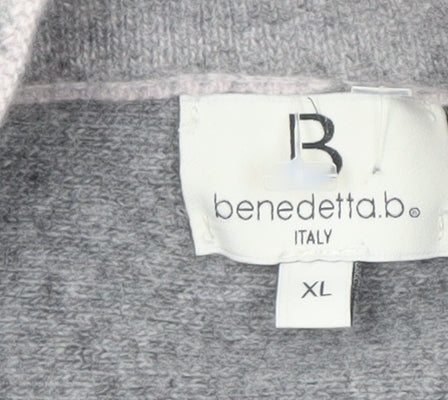 benedetta.b Women's Grey Cardigan XL 3/4 Sleeve