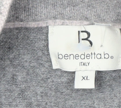 benedetta.b Women's Grey Cardigan XL 3/4 Sleeve