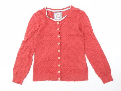 Womens UK Size S Ness Red Cardigan Jumper