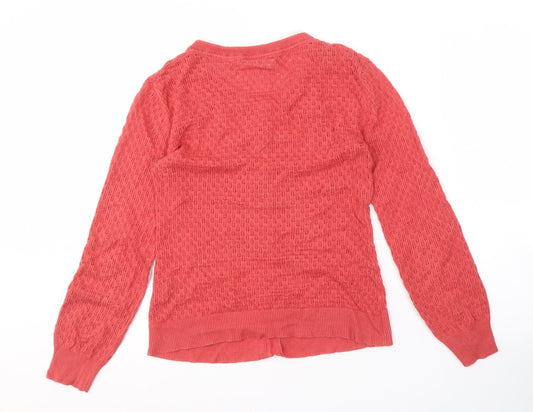 Womens UK Size S Ness Red Cardigan Jumper
