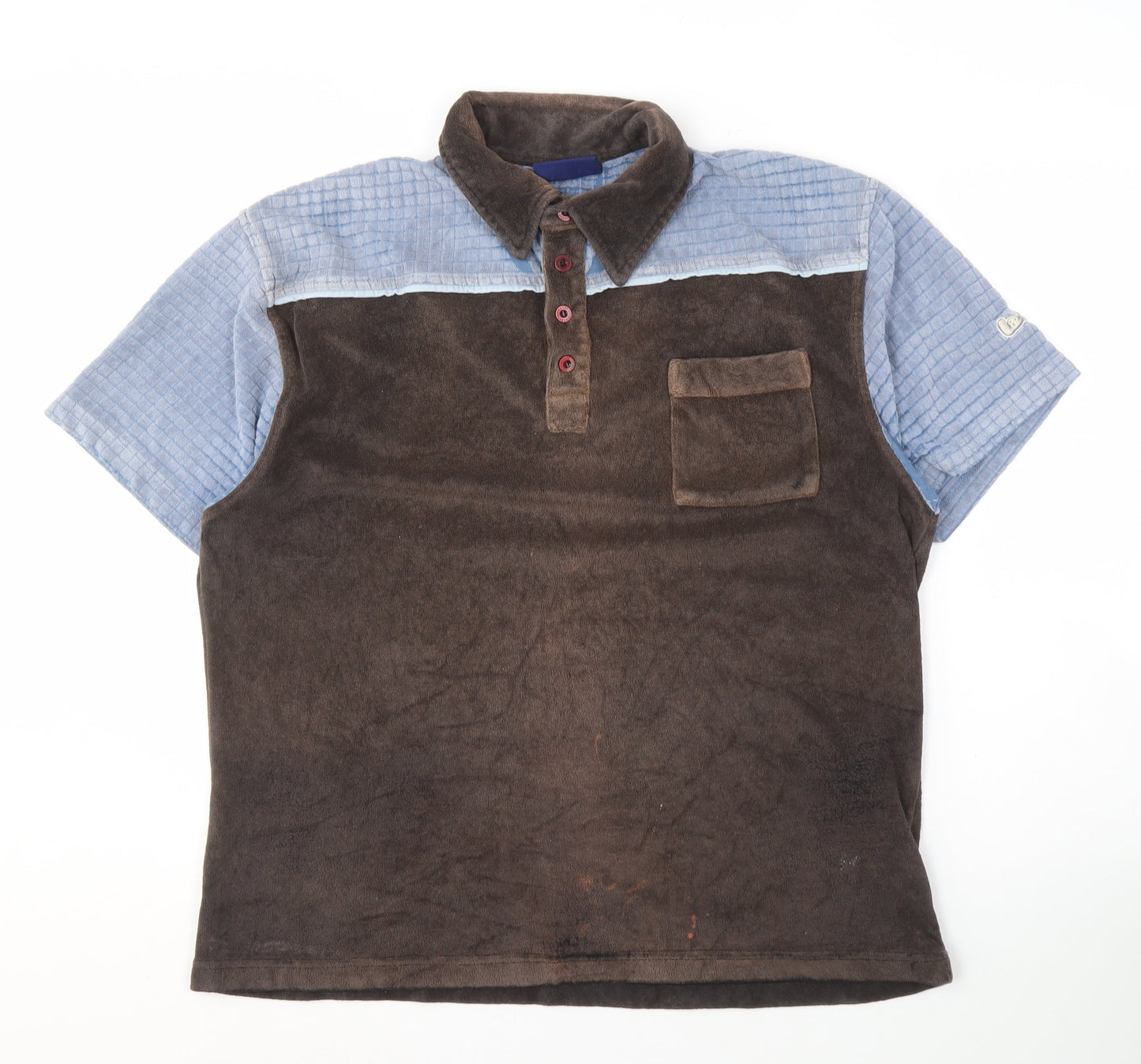 Lee Cooper Men's Brown Blue Polo Shirt Size L