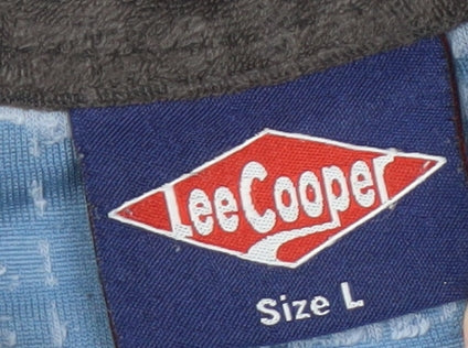 Lee Cooper Men's Brown Blue Polo Shirt Size L