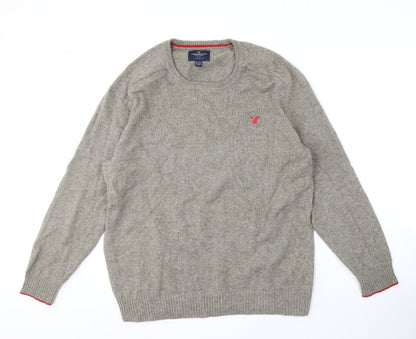 American Eagle Men's Grey XL Pullover Jumper