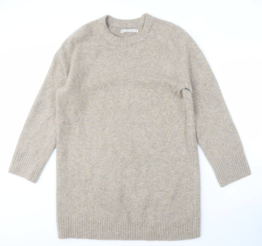 Abercrombie & Fitch Women's Beige Crew Neck Jumper M