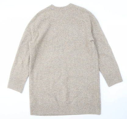Abercrombie & Fitch Women's Beige Crew Neck Jumper M