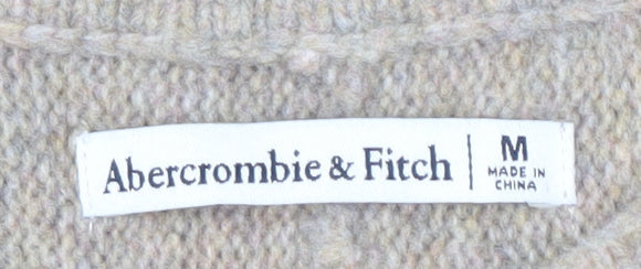 Abercrombie & Fitch Women's Beige Crew Neck Jumper M