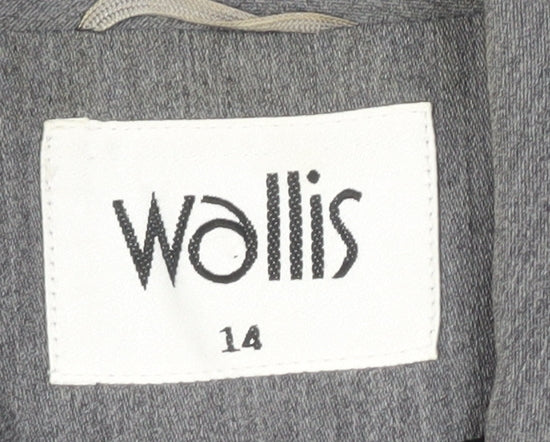 Wallis Women’s Grey Blazer, Size 14, Elegant Four-Button