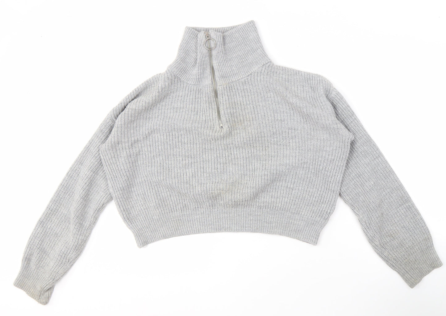 Womens UK Size M Urban Outfitters Grey Full Zip Jumper